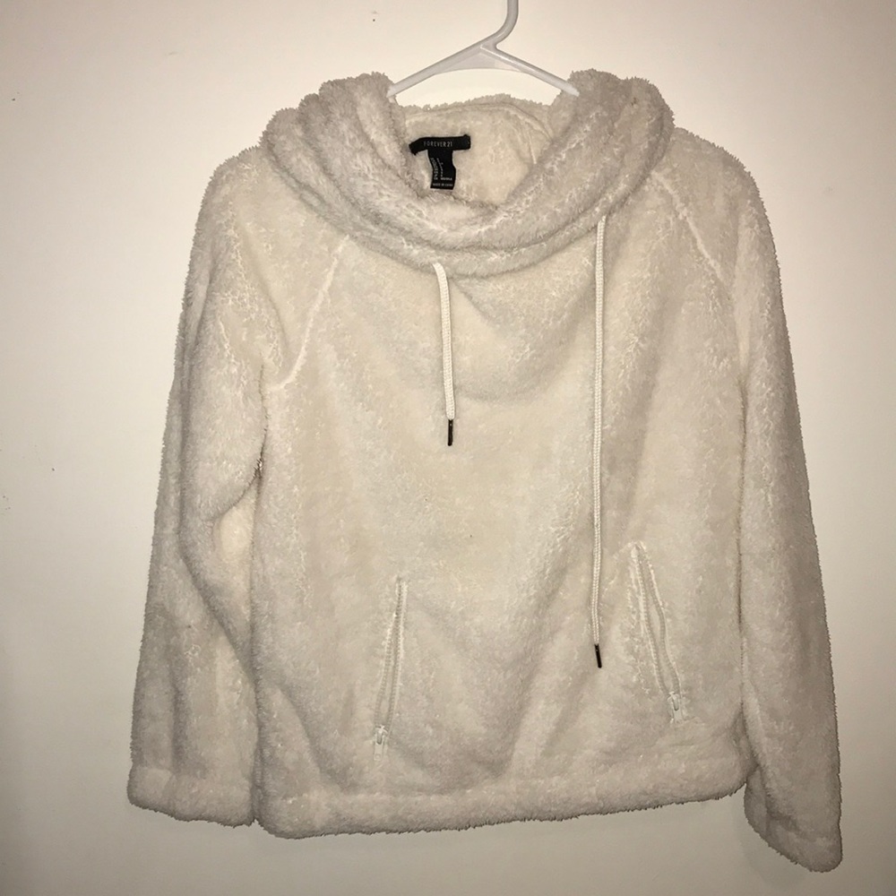 Fuzzy turtleneck sweater